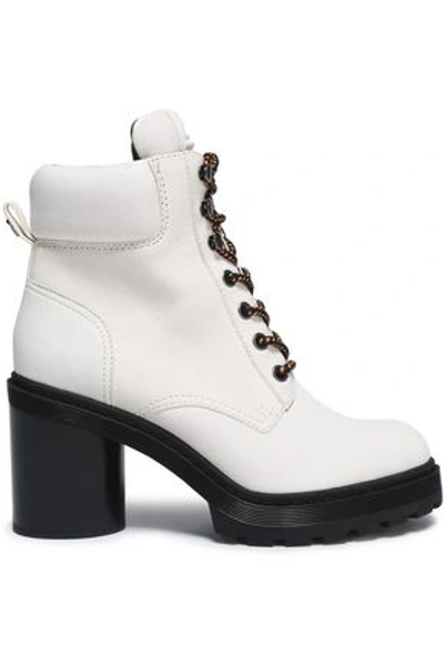 Shop Marc Jacobs Woman Leather Platform Ankle Boots White