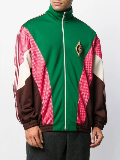 Gucci Zip Jacket With G Rhombus Patch In Green | ModeSens