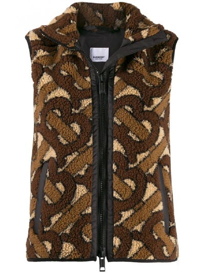Shop Burberry Hillend Gilet In Brown