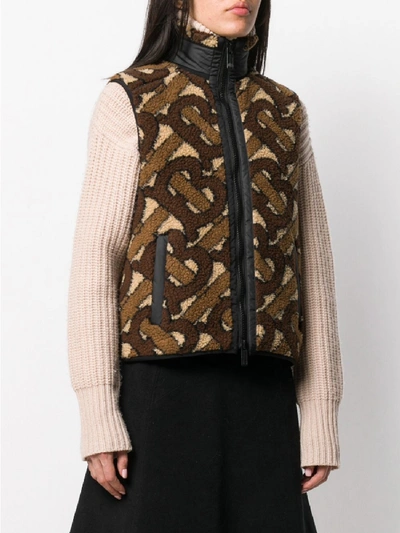 Shop Burberry Hillend Gilet In Brown