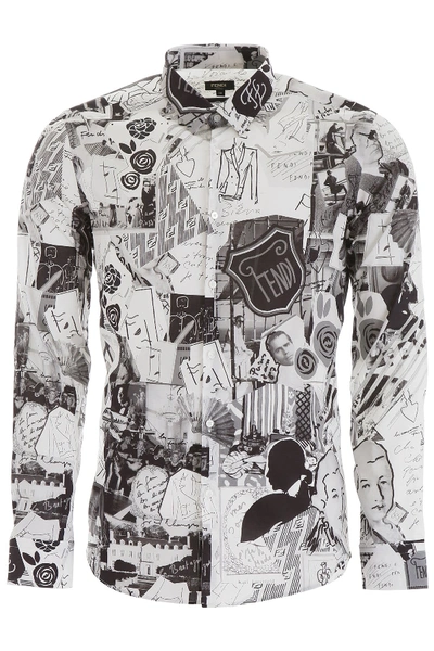 Shop Fendi Karl Kollage Print Shirt In Multi