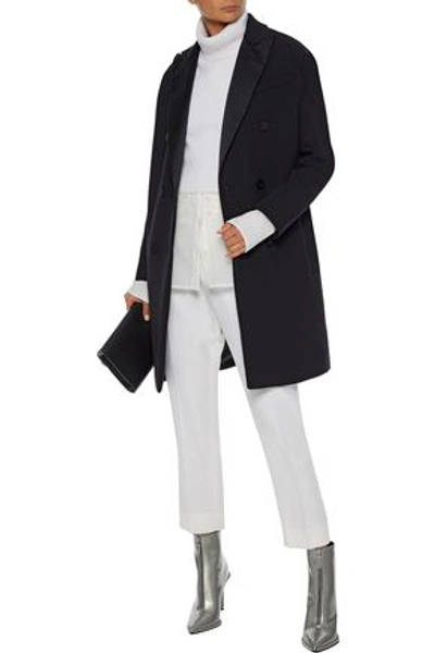 Shop Lanvin Double-breasted Wool-blend Twill Coat In Black
