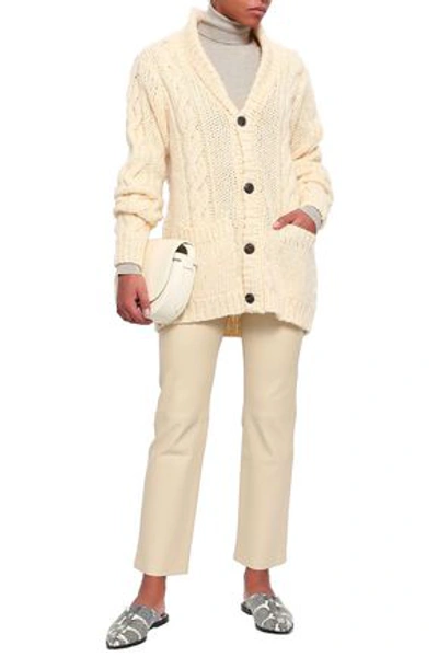 Shop American Vintage Woman Cable-knit Cardigan Ivory