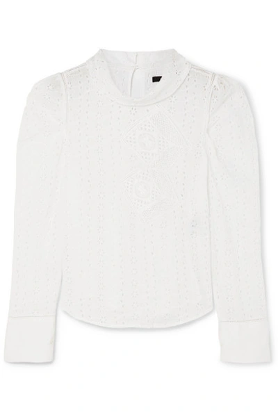 Shop Isabel Marant Qyandi Broderie Anglaise Blouse In White