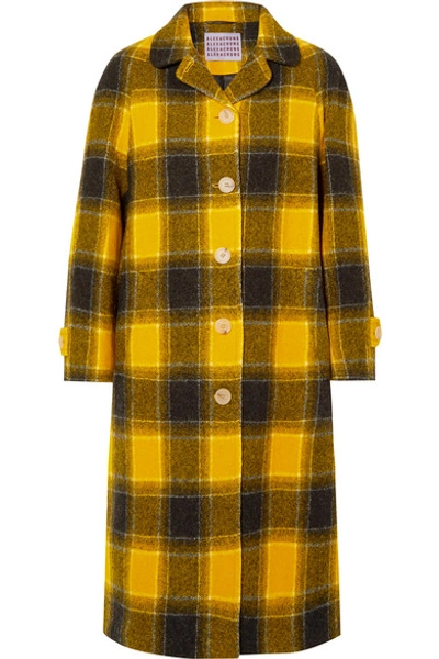 Shop Alexa Chung Oversized Checked Wool Coat