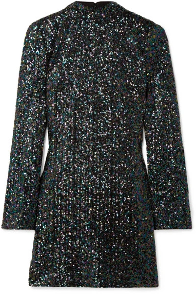 Shop Rachel Zoe Pierina Sequined Tulle Mini Dress In Black