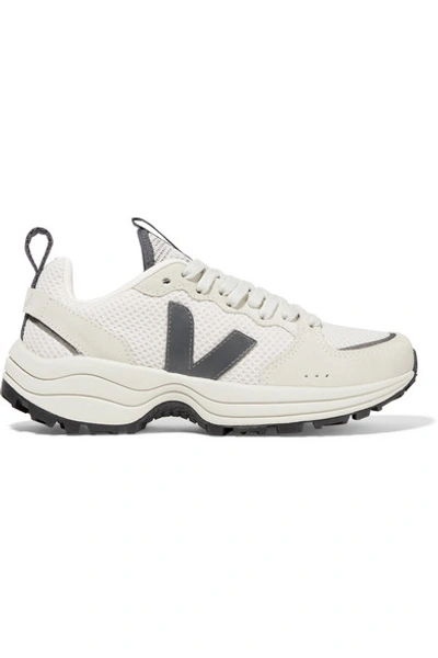 Shop Veja Venturi Suede And Leather-trimmed Mesh Sneakers In White