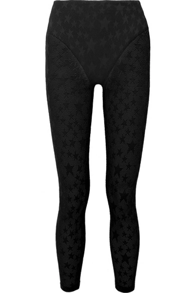 Shop Adam Selman Sport Stretch-jacquard Leggings In Black