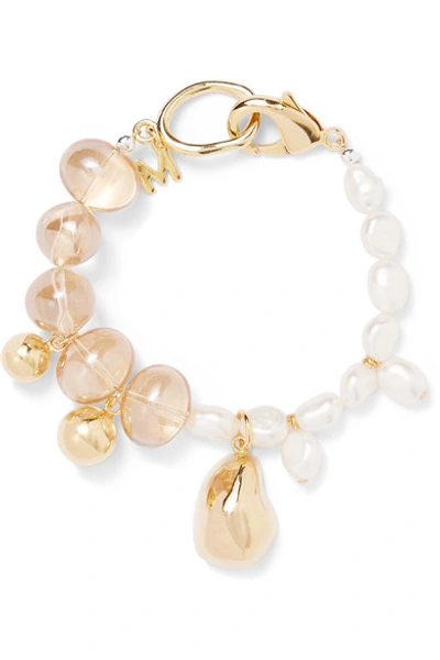Shop Mounser Gold-plated Glass And Pearl Bracelet