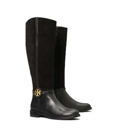 Shop Tory Burch Miller Boots, Extended Calf Width In Perfect Black / Perfect Black