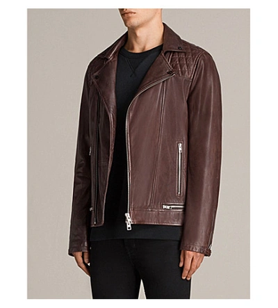 All saints conroy hot sale leather jacket oxblood