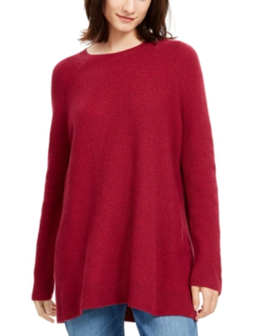 Shop Eileen Fisher Bateau-neck Tunic Sweater In Hibiscus