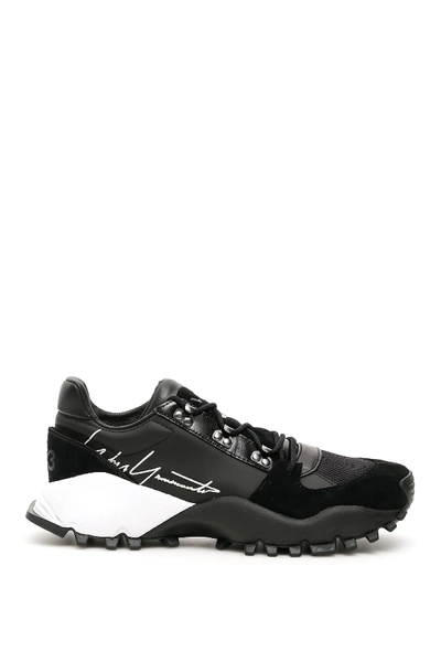 Shop Y-3 Kyoi Trail Sneakers In Black White Black (black)