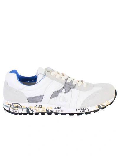 Shop Premiata Lucy Nylon And Suede Sneakers In White
