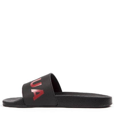 Shop Dsquared2 Black Rubber Sandals With Logo