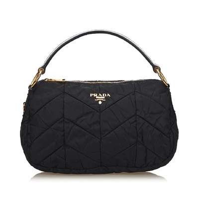 Pre-owned Prada Nylon Tessuto Handbag In Black