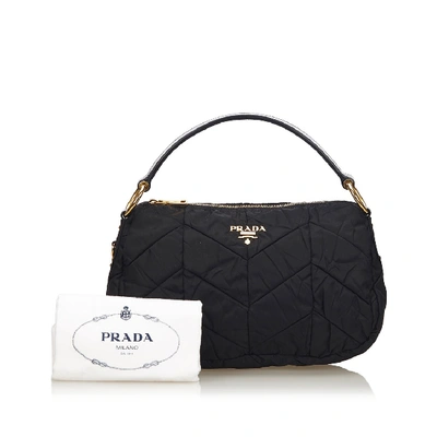 Pre-owned Prada Nylon Tessuto Handbag In Black