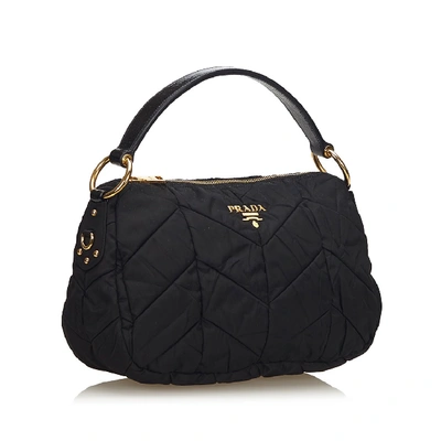 Pre-owned Prada Nylon Tessuto Handbag In Black