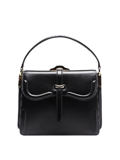 Shop Prada Belle Black Leather Shoulder Bag