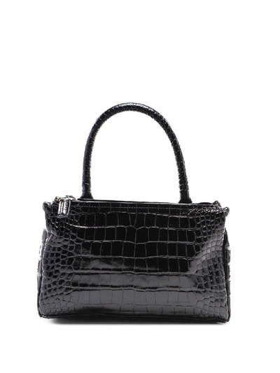 Shop Givenchy Pandora Python Effect Leather Small Bag In Black
