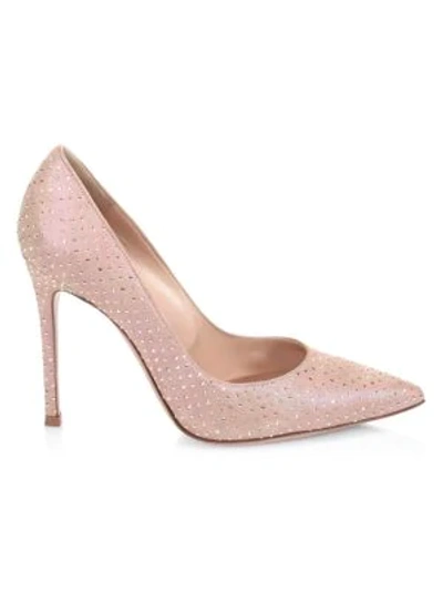 Shop Gianvito Rossi Women's Gianvito Embellished Suede Pumps In Rosa