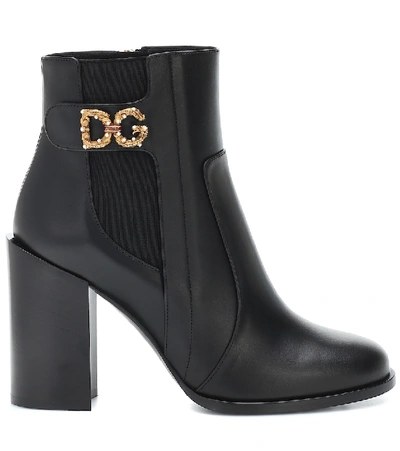 Shop Dolce & Gabbana Rodeo 90 Leather Ankle Boots In Black