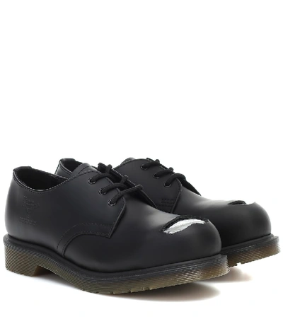 Shop Raf Simons X Dr. Martens Leather Derby Shoes In Black