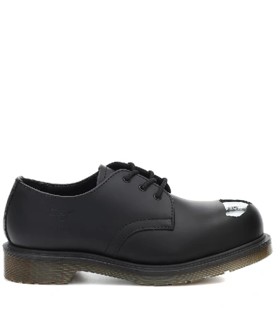 Shop Raf Simons X Dr. Martens Leather Derby Shoes In Black