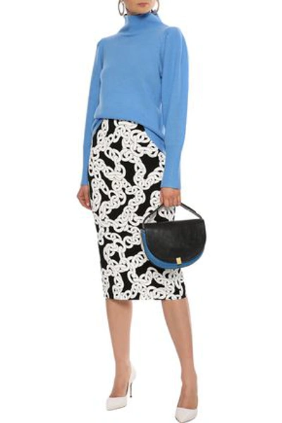 Shop Diane Von Furstenberg Woman Beatrice Wool And Cashmere-blend Turtleneck Sweater Light Blue