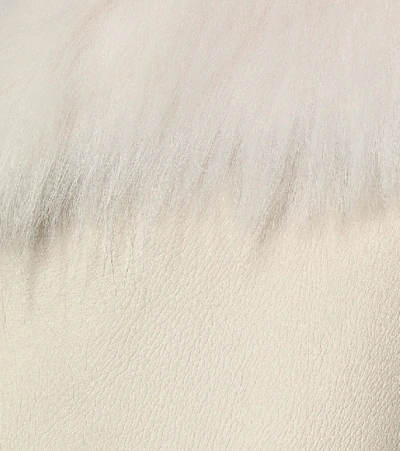 Shop Joseph Liman Reversible Shearling Coat In White