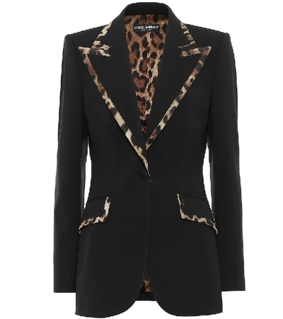 Shop Dolce & Gabbana Wool-blend Blazer In Black