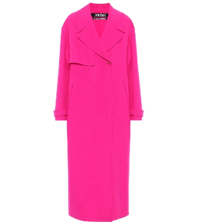 Shop Jacquemus Le Manteau Sabe Virgin Wool Coat In Pink