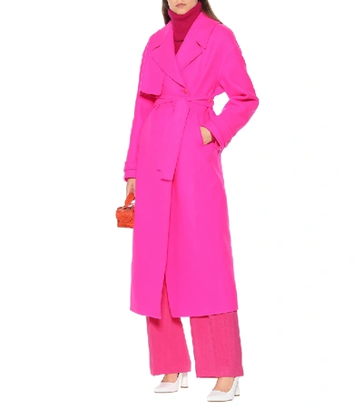 Shop Jacquemus Le Manteau Sabe Virgin Wool Coat In Pink