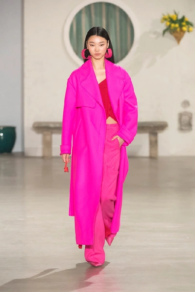 Shop Jacquemus Le Manteau Sabe Virgin Wool Coat In Pink