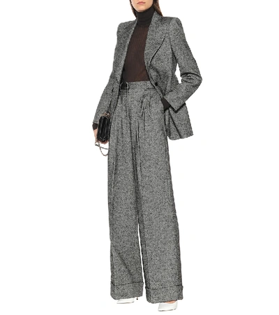 Shop Dolce & Gabbana Wool-blend Twill Relaxed Pants In Grey
