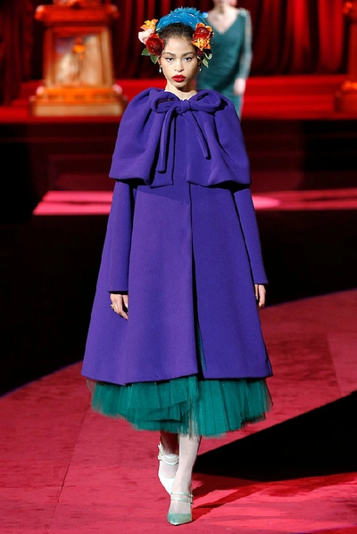 Shop Dolce & Gabbana Tulle Midi Skirt In Green