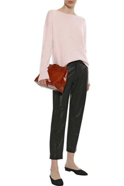 Shop Duffy Woman Pointelle-trimmed Cashmere Sweater Pastel Pink