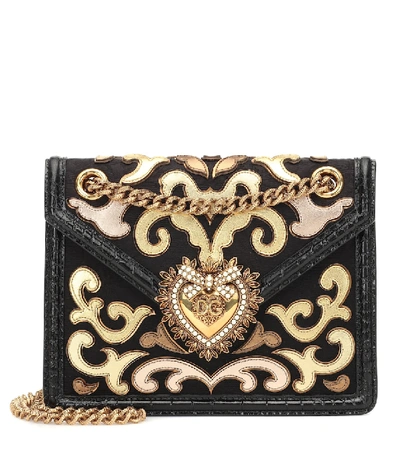 Shop Dolce & Gabbana Devotion Medium Brocade Shoulder Bag In Multicoloured