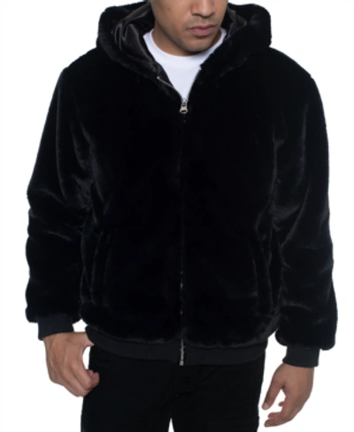 Shop Sean John Men's Faux Fur Jacket In Black