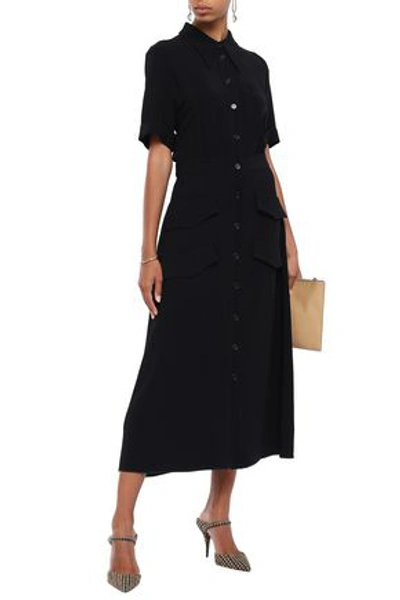 Shop Rochas Woman Onachom Stretch-crepe Midi Shirt Dress Black