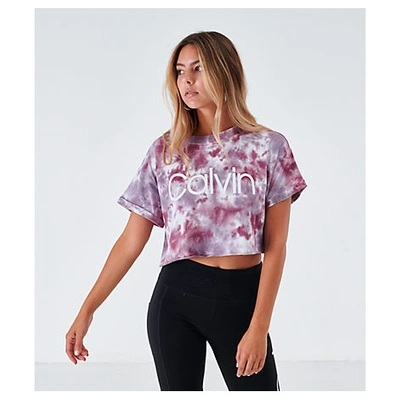 Shop Calvin Klein Women's Crop T-shirt In Purple