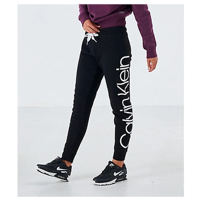 Shop Calvin Klein Women's Logo Jogger Pants In Black