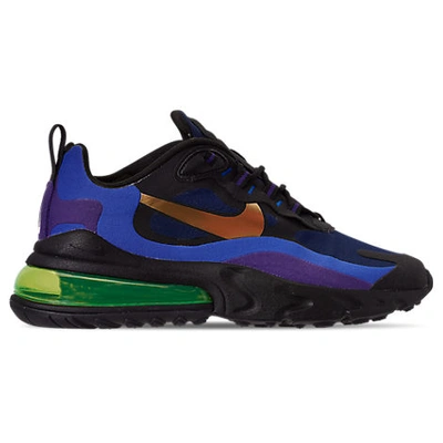 Shop Nike Men's Air Max 270 React Casual Shoes In Blue/black
