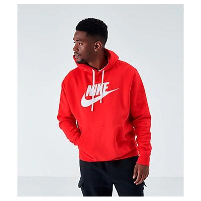 Shop Nike Sportswear Club Fleece Hoodie In University Red/white/white