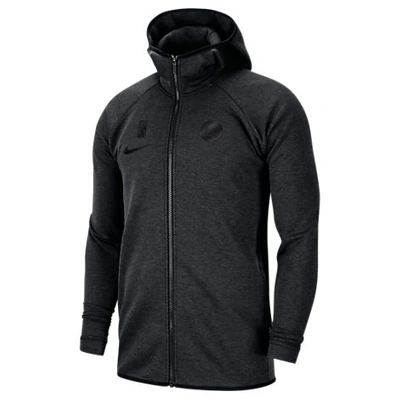 Shop Nike Men's Dri-fit Golden State Warriors Nba Showtime Full-zip Hoodie In Black