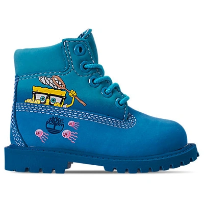 Shop Timberland Toddler X Spongebob Squarepants 6 Inch Premium Boots In Blue