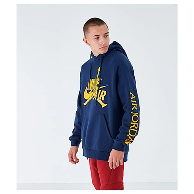 Nike Jordan Men s Jordan Mashup Jumpman Classics Fleece Hoodie regular Big In Blue ModeSens