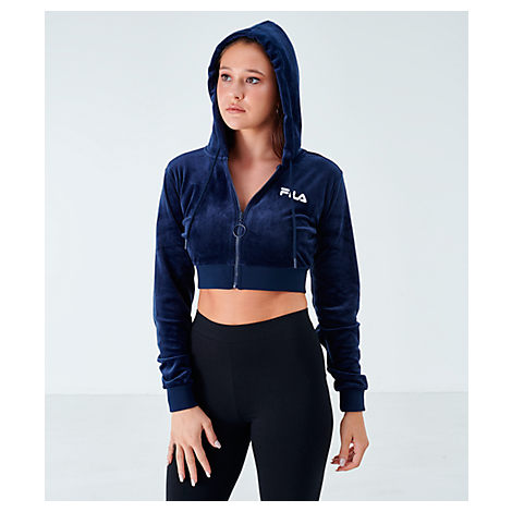 fila velour zip up hoodie