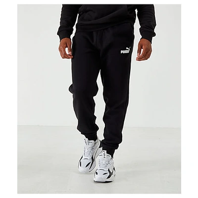 Shop Puma Men's Essentials Fleece Knit Jogger Pants In Black