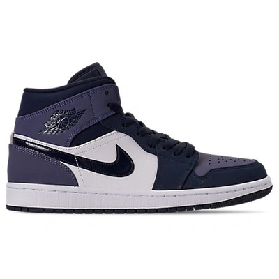 Shop Nike Men's Air Jordan 1 Mid Retro Basketball Shoes In Blue